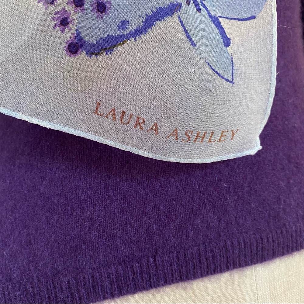 Laura Ashley silk georgette floral oblong scarf - Picture 4 of 5